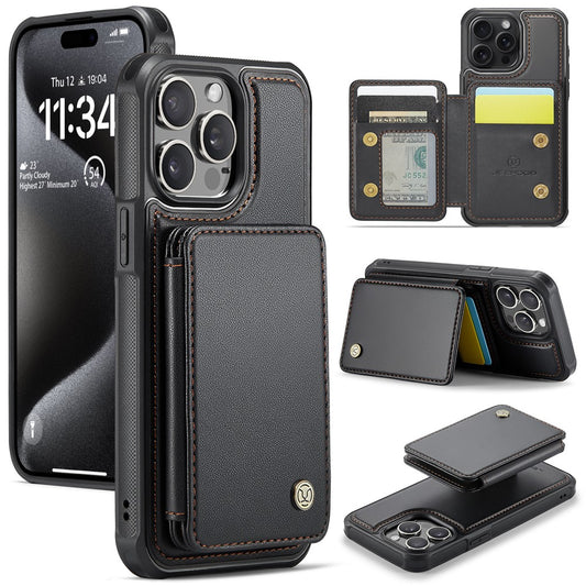 iPhone 15 Pro Max Leder-Handyhülle – Mit abnehmbarer magnetische Kartentasche