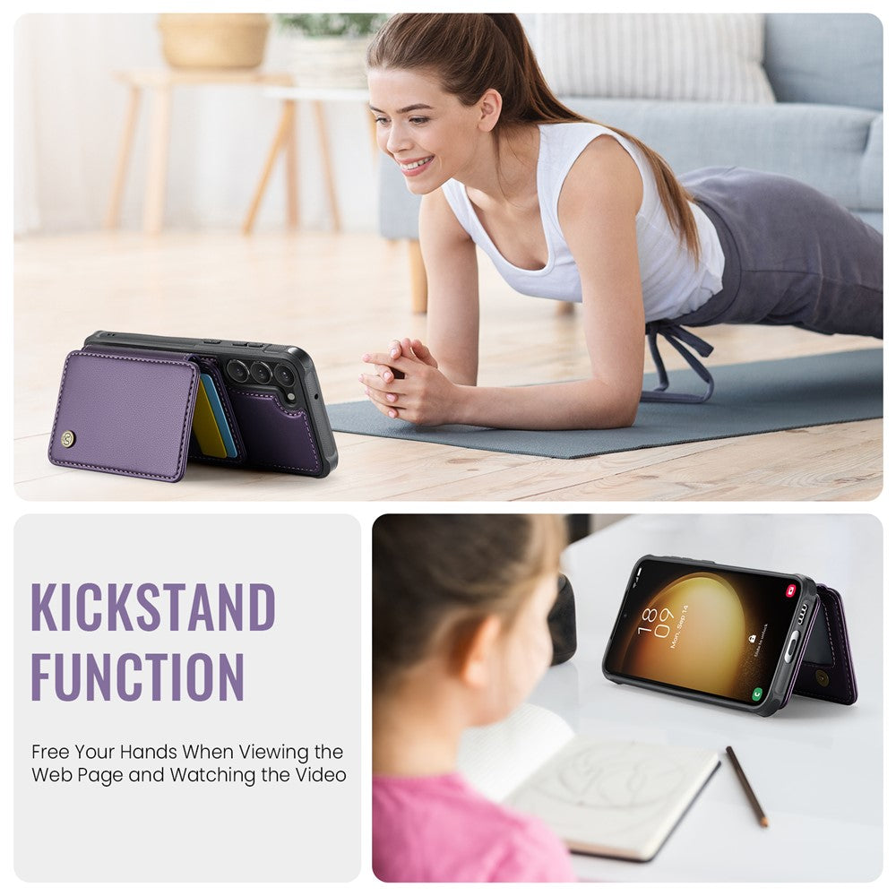 Galaxy S23 Plus Leder-Handyhülle – Mit abnehmbarer magnetische Kartentasche