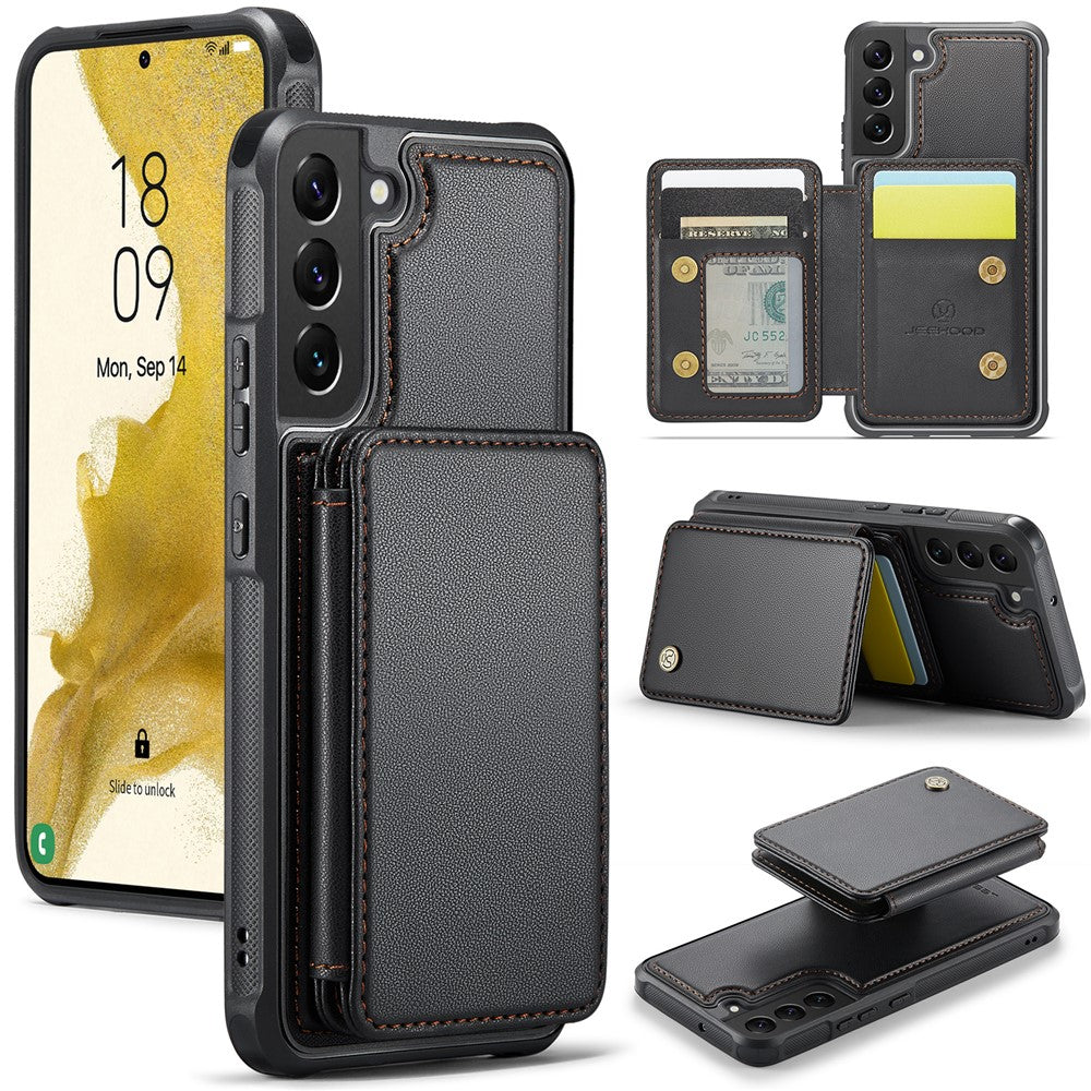 Galaxy S22 Plus 5G Leder-Handyhülle – Mit abnehmbarer magnetische Kartentasche