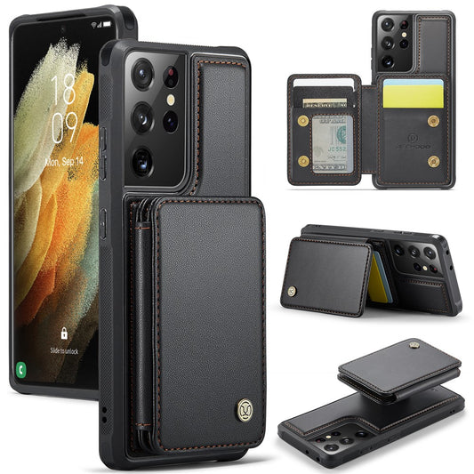 Galaxy S21 Ultra 5G Leder-Handyhülle – Mit abnehmbarer magnetische Kartentasche