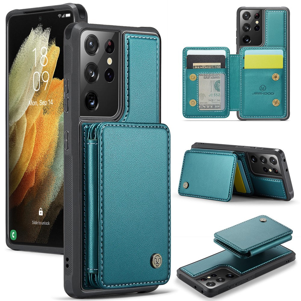 Galaxy S21 Ultra 5G Leder-Handyhülle – Mit abnehmbarer magnetische Kartentasche