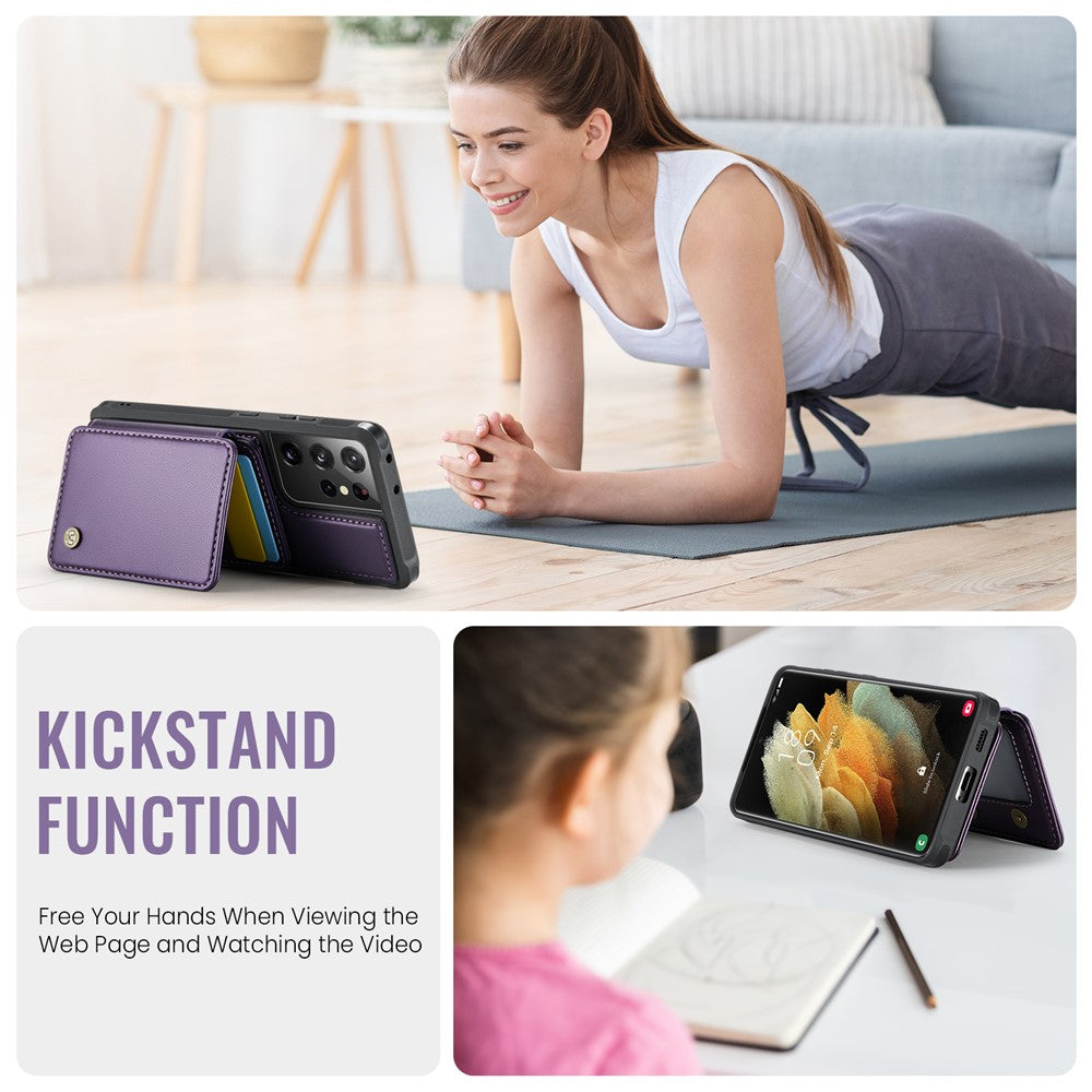 Galaxy S21 Ultra 5G Leder-Handyhülle – Mit abnehmbarer magnetische Kartentasche