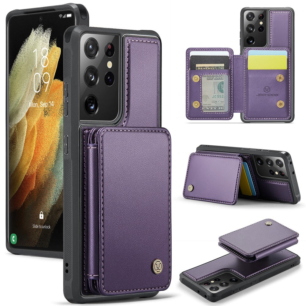 Galaxy S21 Ultra 5G Leder-Handyhülle – Mit abnehmbarer magnetische Kartentasche