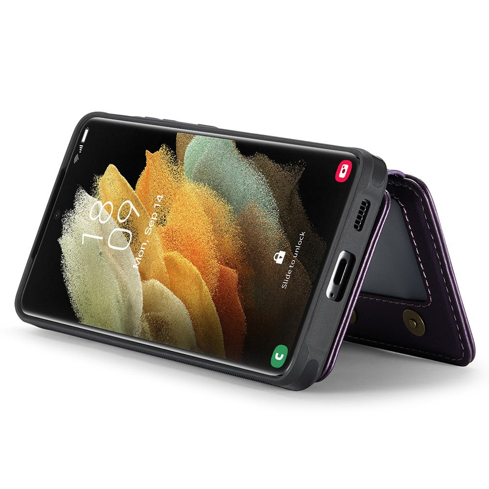 Galaxy S21 Ultra 5G Leder-Handyhülle – Mit abnehmbarer magnetische Kartentasche