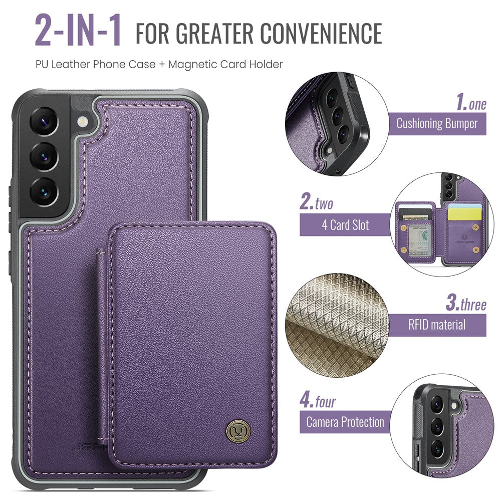 Galaxy S22 5G Leder-Handyhülle – Mit abnehmbarer magnetische Kartentasche