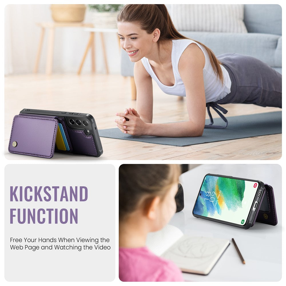 Galaxy S21 FE 5G Leder-Handyhülle – Mit abnehmbarer magnetische Kartentasche