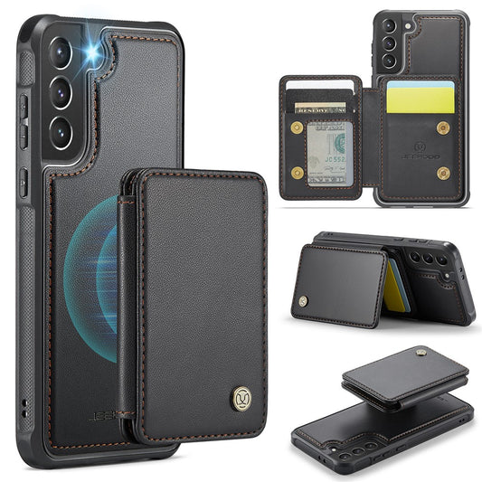 Galaxy S21 5G/4G Leder-Handyhülle – Mit abnehmbarer magnetische Kartentasche