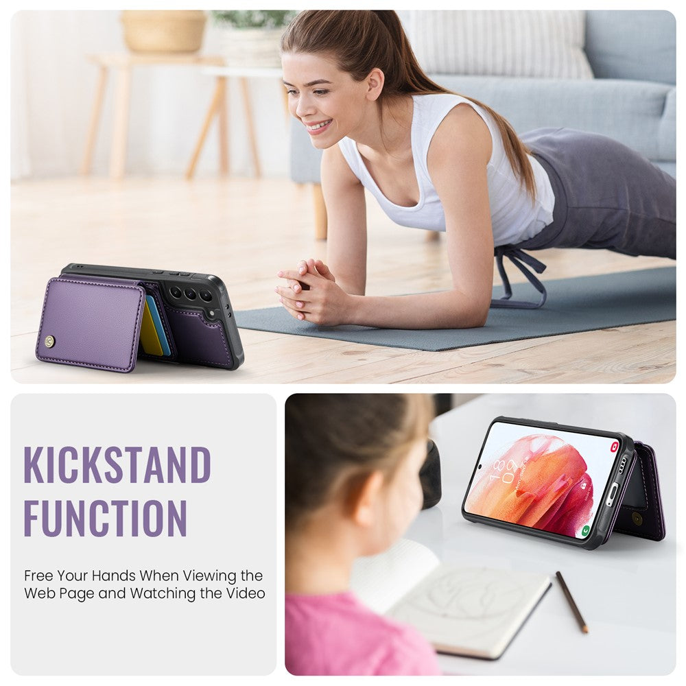 Galaxy S21 5G/4G Leder-Handyhülle – Mit abnehmbarer magnetische Kartentasche