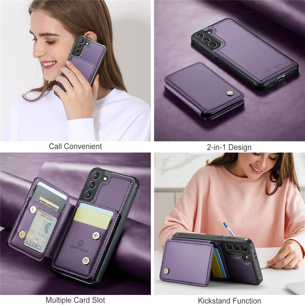 Galaxy S21 5G/4G Leder-Handyhülle – Mit abnehmbarer magnetische Kartentasche