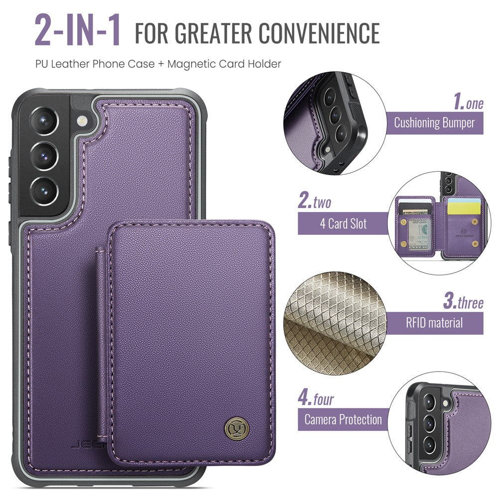 Galaxy S21 5G/4G Leder-Handyhülle – Mit abnehmbarer magnetische Kartentasche