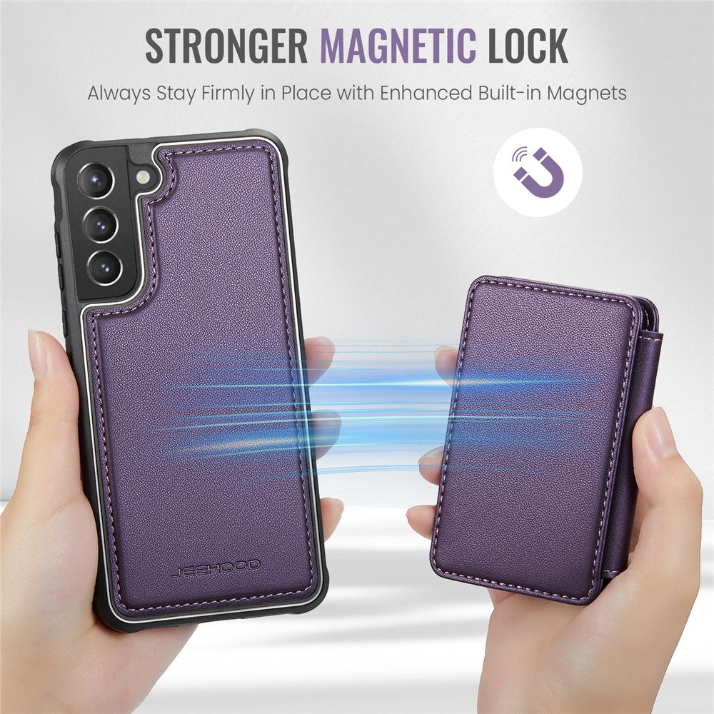 Galaxy S21 5G/4G Leder-Handyhülle – Mit abnehmbarer magnetische Kartentasche