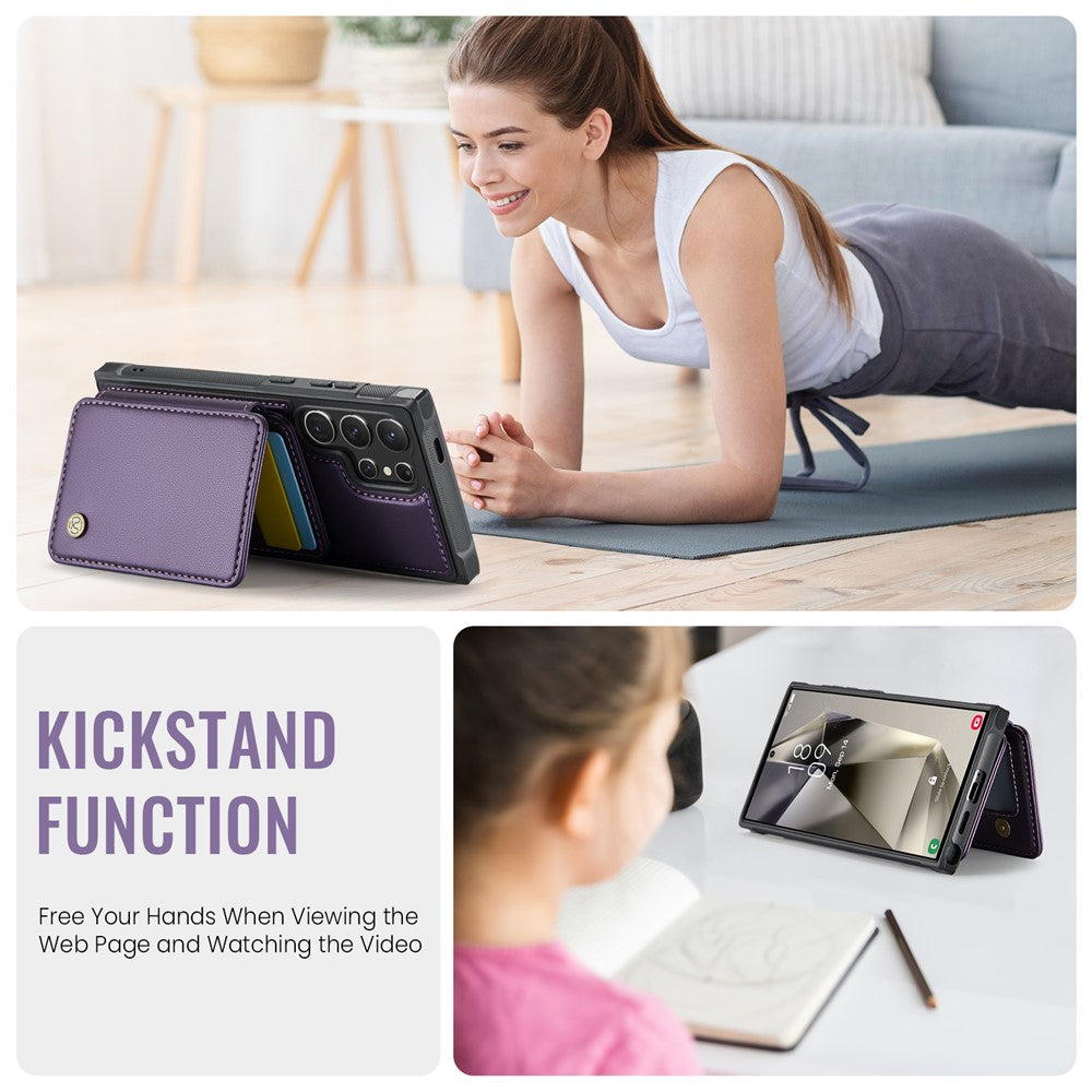 Galaxy S24 Ultra Leder-Handyhülle – Mit abnehmbarer magnetische Kartentasche