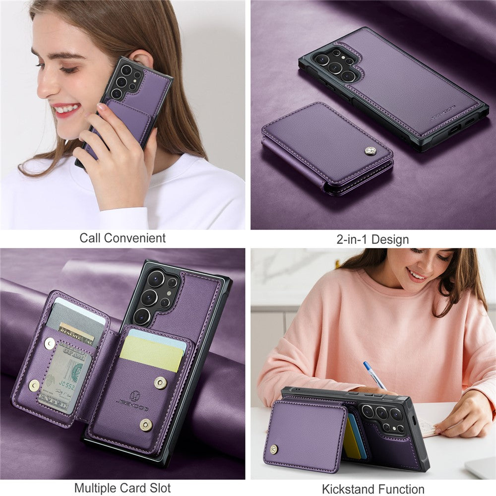 Galaxy S24 Ultra Leder-Handyhülle – Mit abnehmbarer magnetische Kartentasche