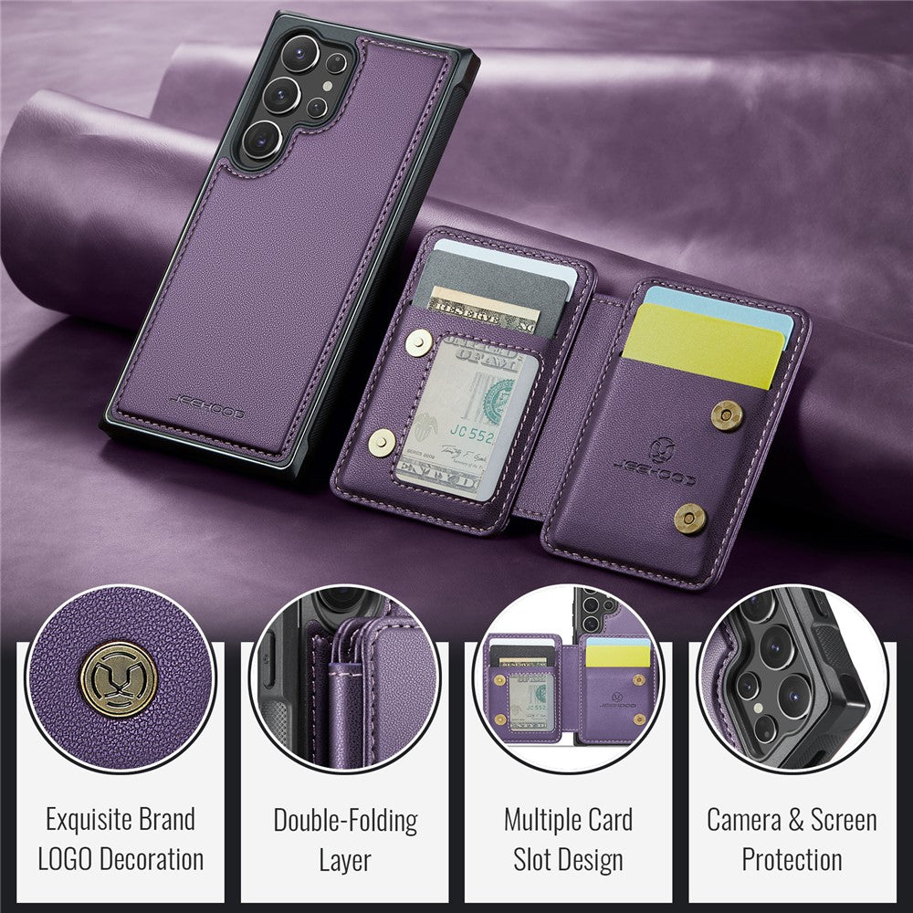 Galaxy S24 Ultra Leder-Handyhülle – Mit abnehmbarer magnetische Kartentasche