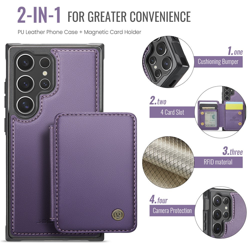 Galaxy S24 Ultra Leder-Handyhülle – Mit abnehmbarer magnetische Kartentasche