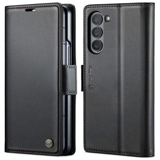Galaxy Z Fold6 5G Glänzende Wallet-Hülle – RFID-Schutz & Ständer