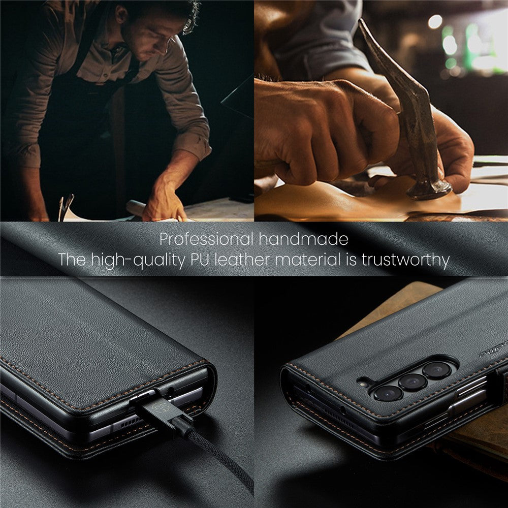 Galaxy Z Fold6 5G Glänzende Wallet-Hülle – RFID-Schutz & Ständer