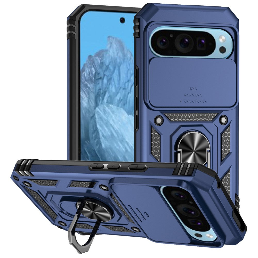 Pixel 10 Pro / 10 / 9 / 9 Pro Stoßfeste Schutzhülle – mit Kameraschutz-Schieber & 360° Ringhalter