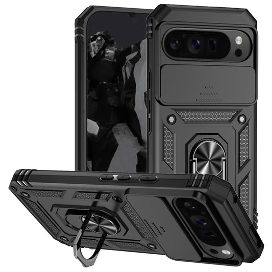 Pixel 10 Pro XL / Pixel 9 Pro XL Stoßfeste Schutzhülle – mit Kameraschutz-Schieber & 360° Ringhalter