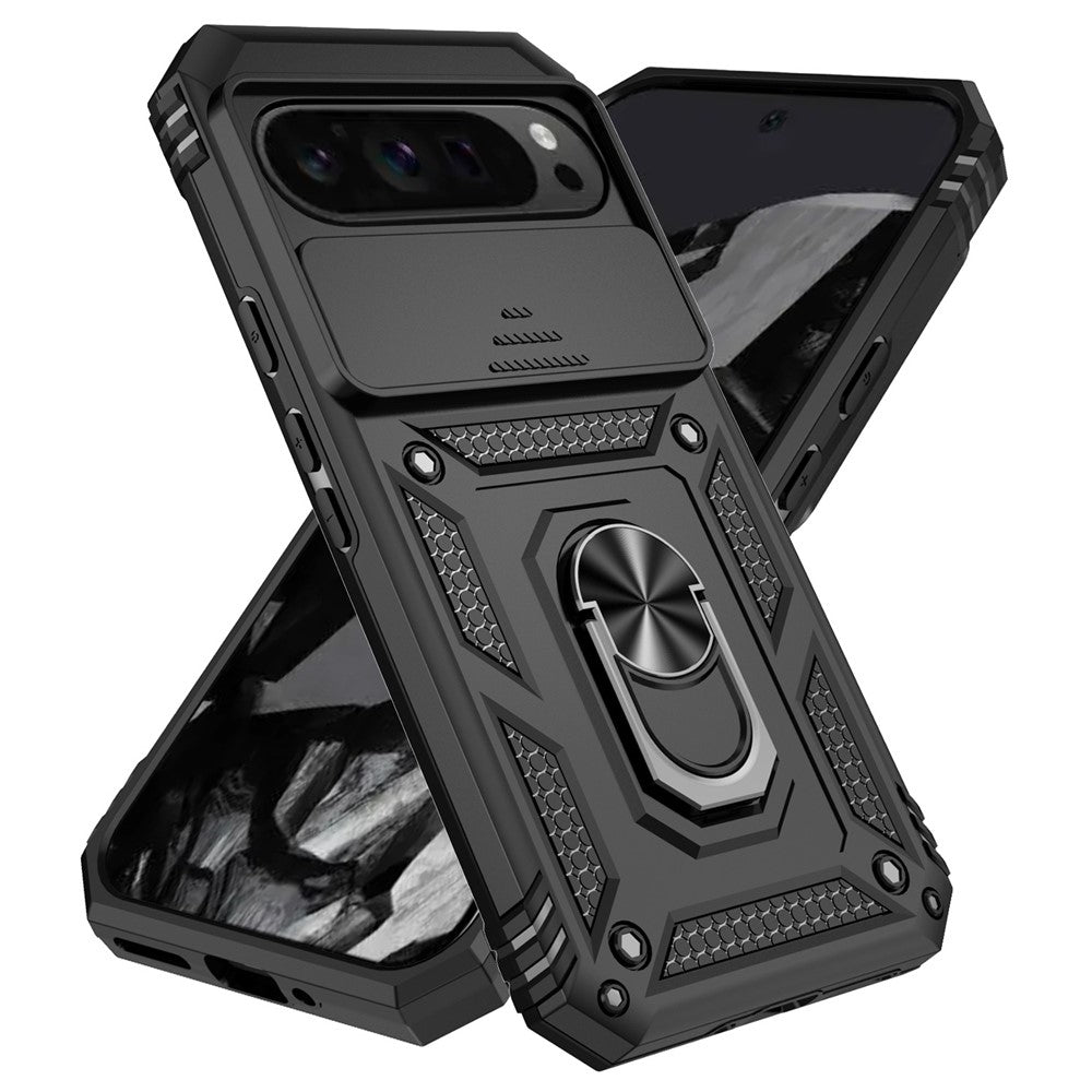 Pixel 10 Pro XL / Pixel 9 Pro XL Stoßfeste Schutzhülle – mit Kameraschutz-Schieber & 360° Ringhalter