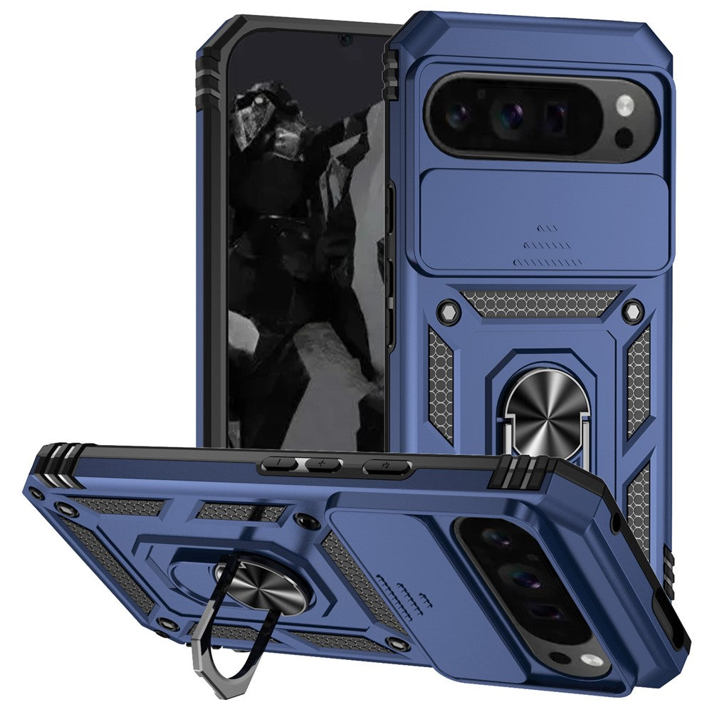 Pixel 10 Pro XL / Pixel 9 Pro XL Stoßfeste Schutzhülle – mit Kameraschutz-Schieber & 360° Ringhalter
