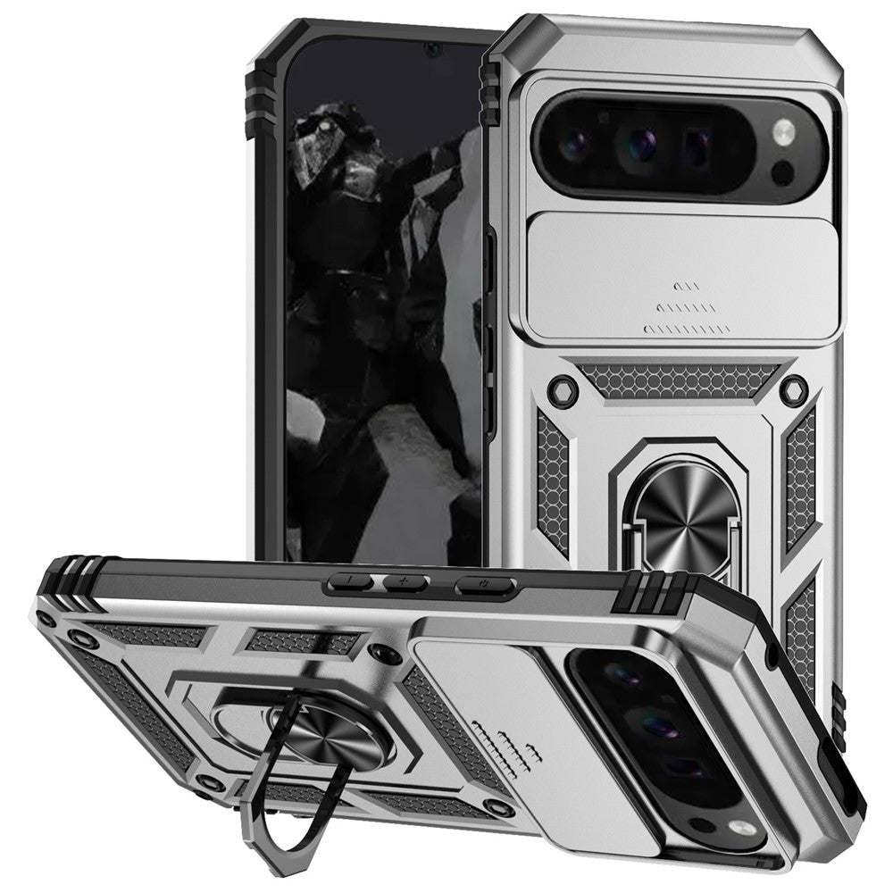 Pixel 10 Pro XL / Pixel 9 Pro XL Stoßfeste Schutzhülle – mit Kameraschutz-Schieber & 360° Ringhalter