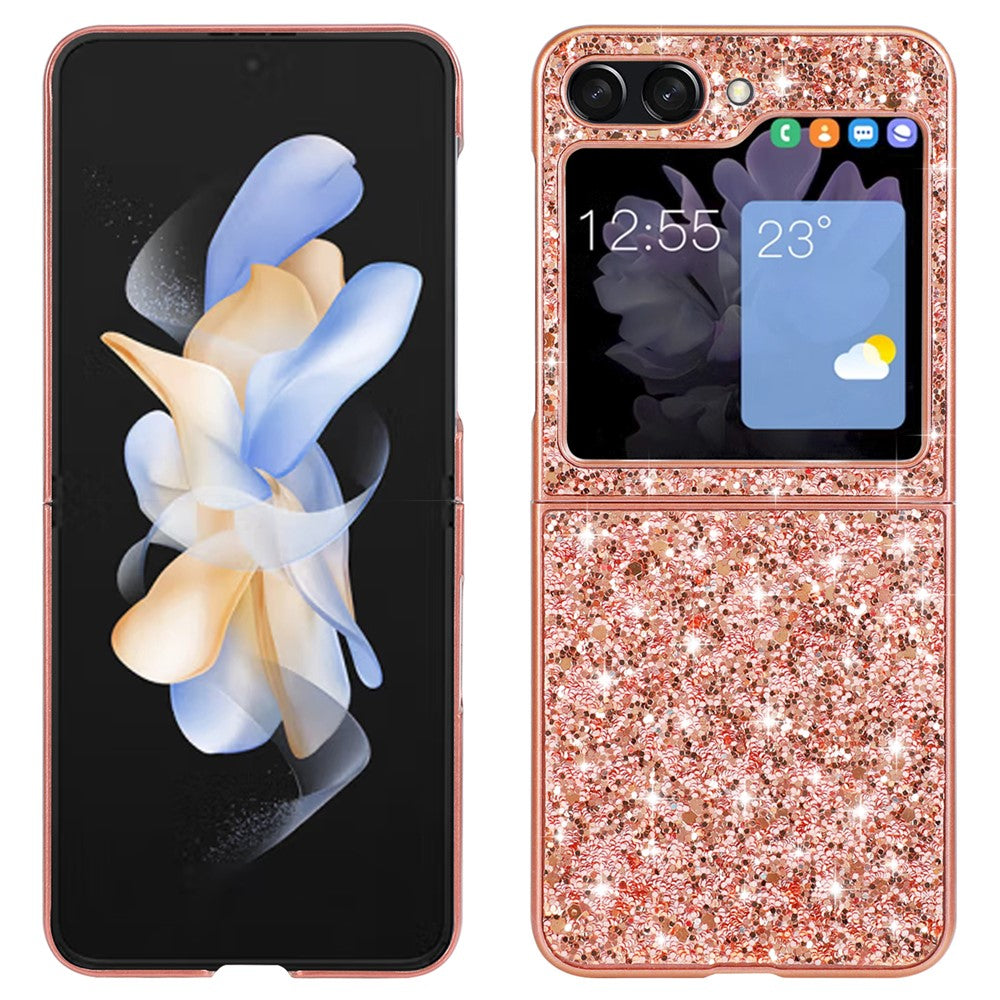 Galaxy Z Flip7 FE 5G / Flip6 5G Schutzhülle – Funkelnde Glitzer-Rückseite