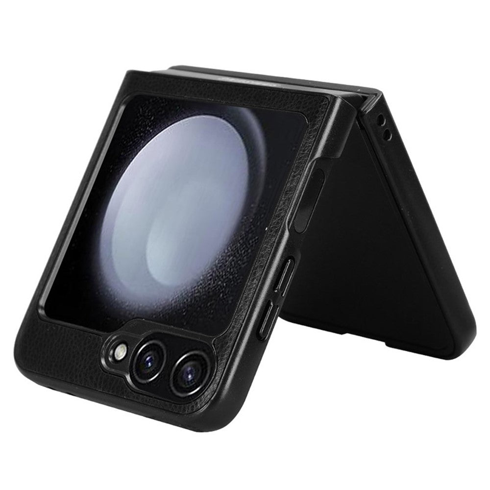 Galaxy Z Flip7 FE 5G / Z Flip6 5G Schutzhülle – mit Litchi-Leder-Beschichtung