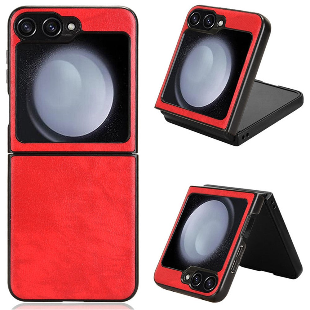 Galaxy Z Flip7 FE 5G / Z Flip6 5G Schutzhülle – mit Litchi-Leder-Beschichtung