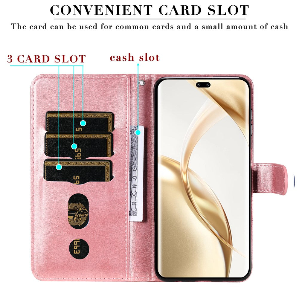 For Honor 200 Pro 5G Case Calf Texture Zipper Pocket Leather Phone Cover