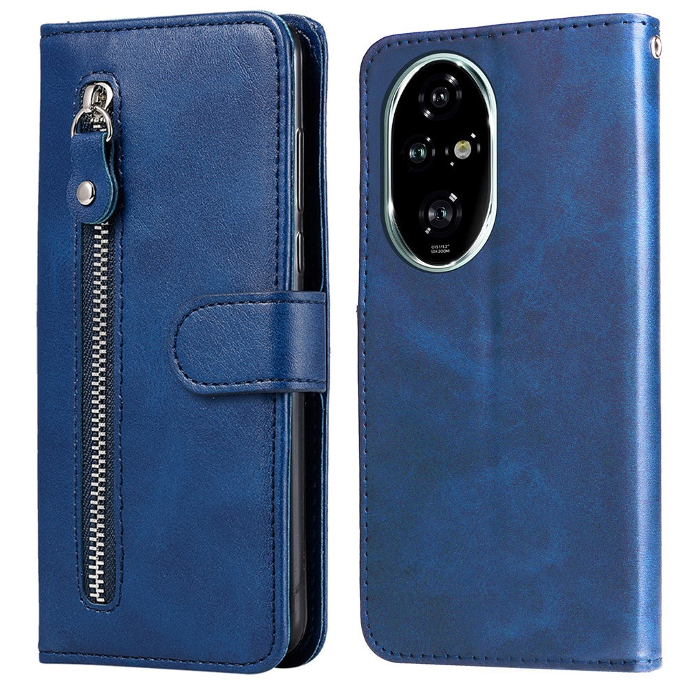 For Honor 200 Pro 5G Case Calf Texture Zipper Pocket Leather Phone Cover