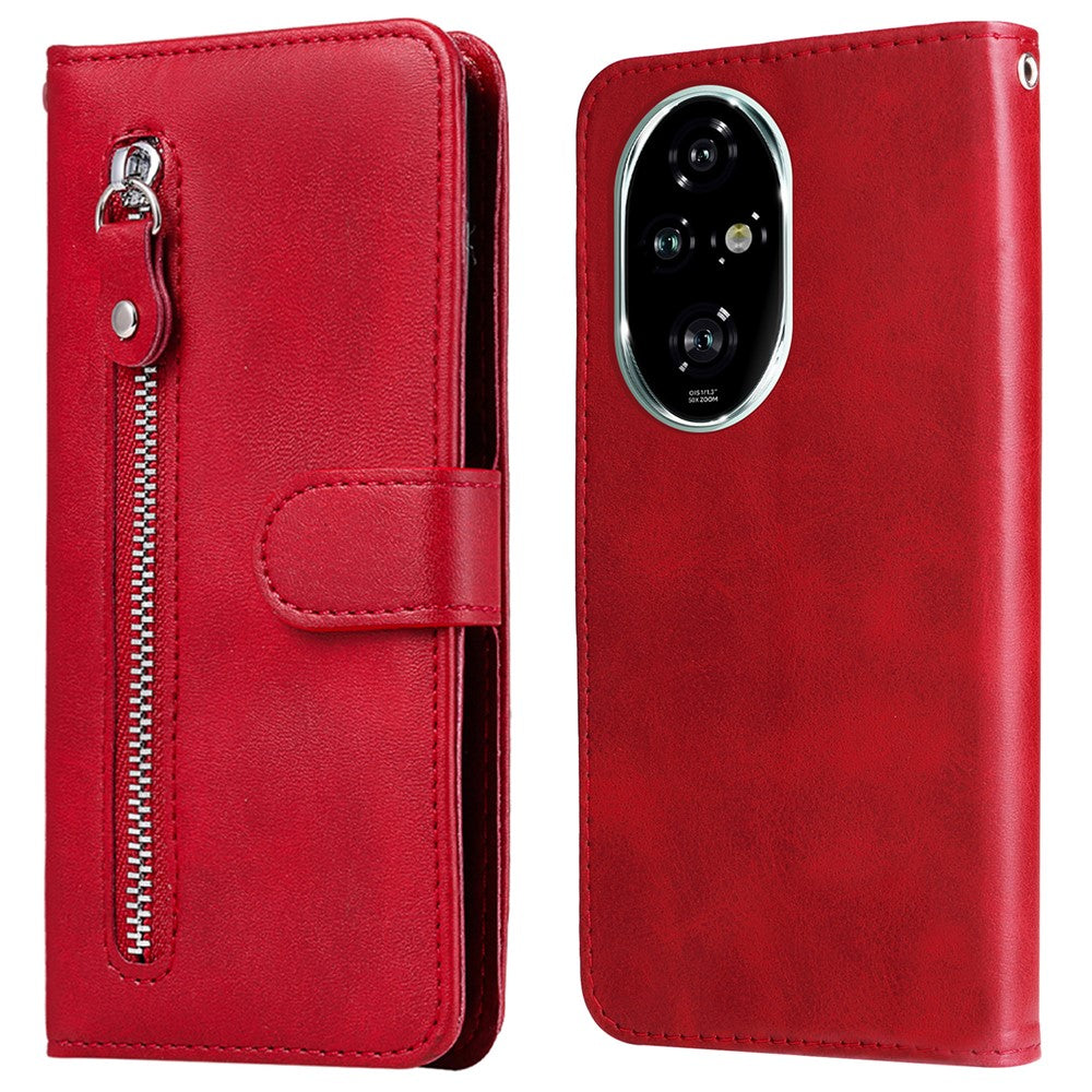 For Honor 200 Pro 5G Case Calf Texture Zipper Pocket Leather Phone Cover