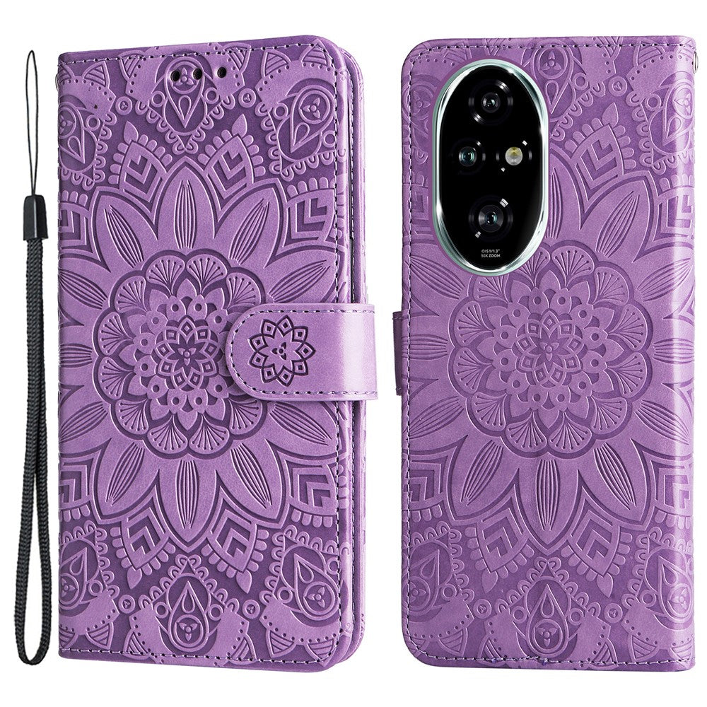 For Honor 200 Pro 5G Case PU Leather Wallet Phone Cover Sunflower Pattern