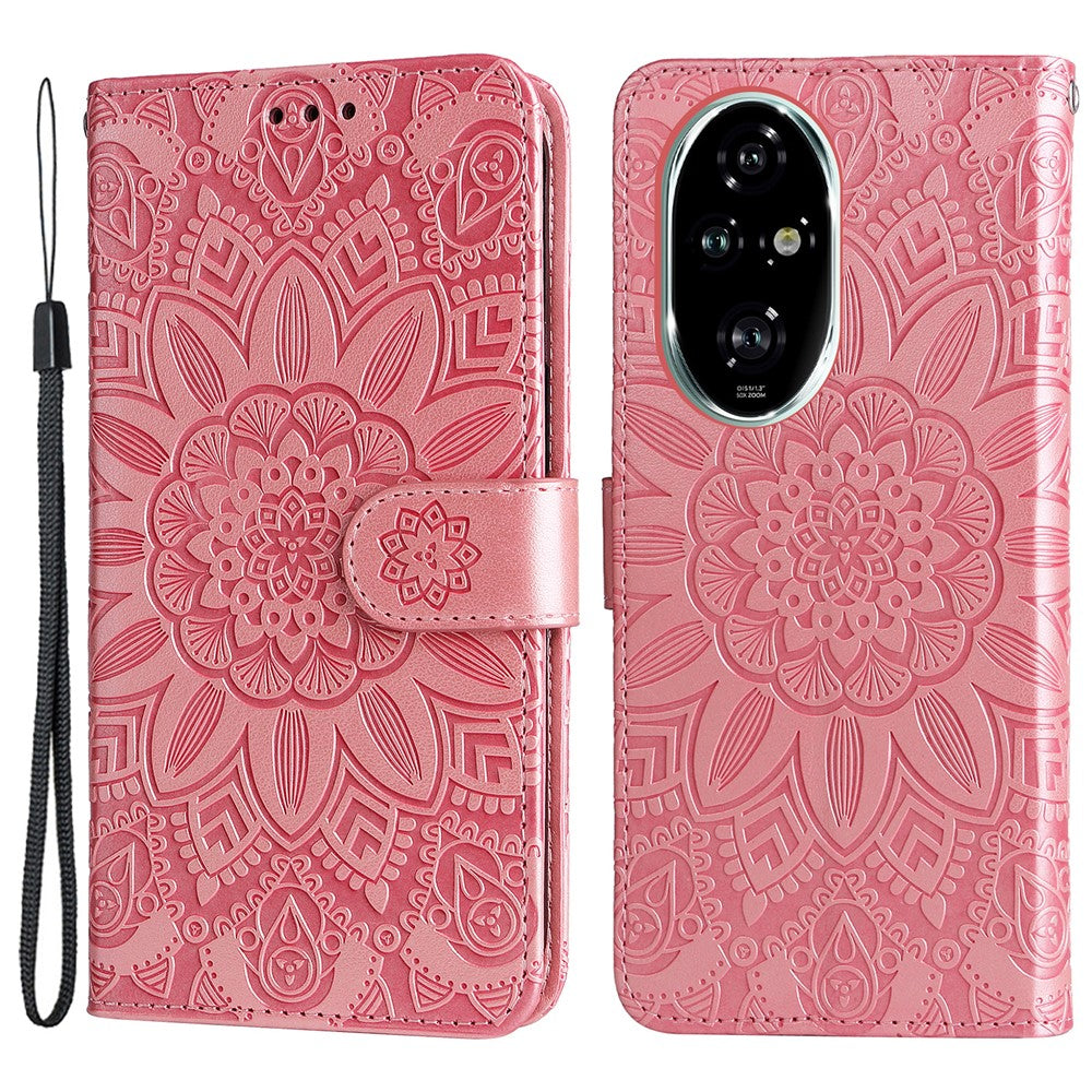 For Honor 200 Pro 5G Case PU Leather Wallet Phone Cover Sunflower Pattern