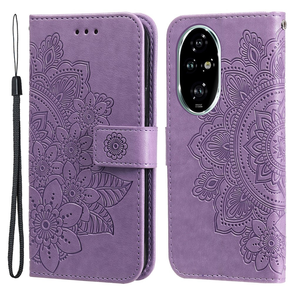 For Honor 200 Pro 5G Case Floral Pattern PU Leather Wallet Stand Phone Cover