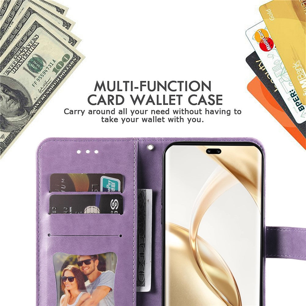 For Honor 200 Pro 5G Case Floral Pattern PU Leather Wallet Stand Phone Cover