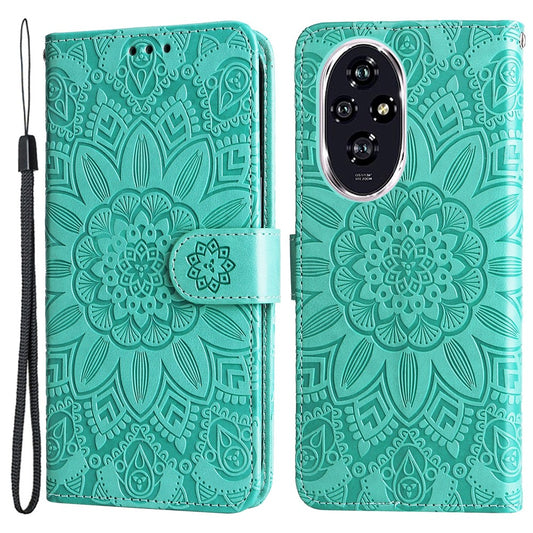 Honor 200 5G Handyhülle – Fall Sunflower PU Leder Telefon Abdeckung Brieftasche Standfunktion Ansicht
