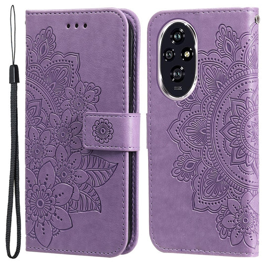 Honor 200 5G Handyhülle – mit Blumenmuster, PU-Leder, Brieftaschenständer