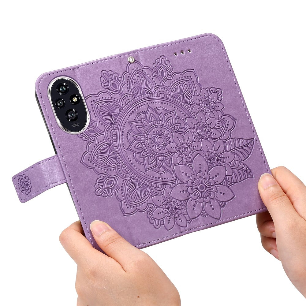 For Honor 200 5G Case Floral Pattern PU Leather Wallet Stand Phone Cover