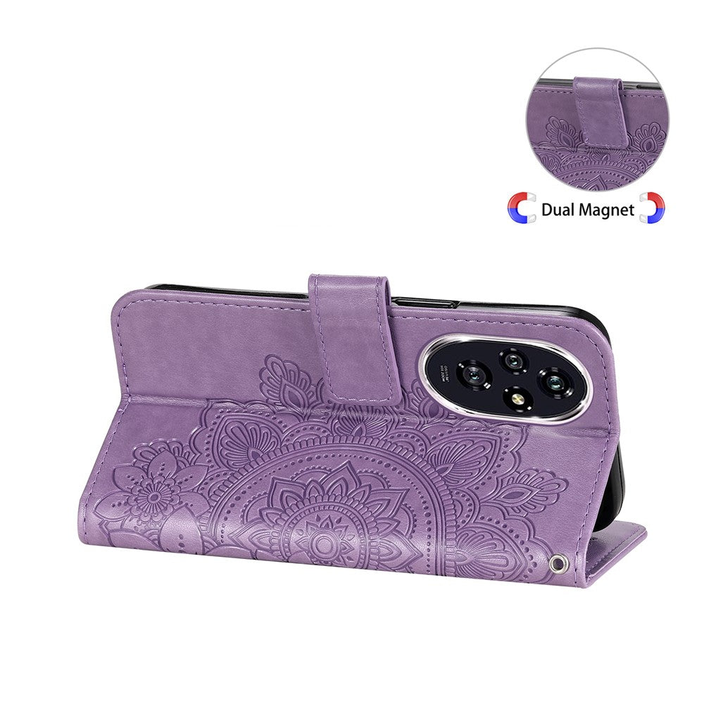 For Honor 200 5G Case Floral Pattern PU Leather Wallet Stand Phone Cover
