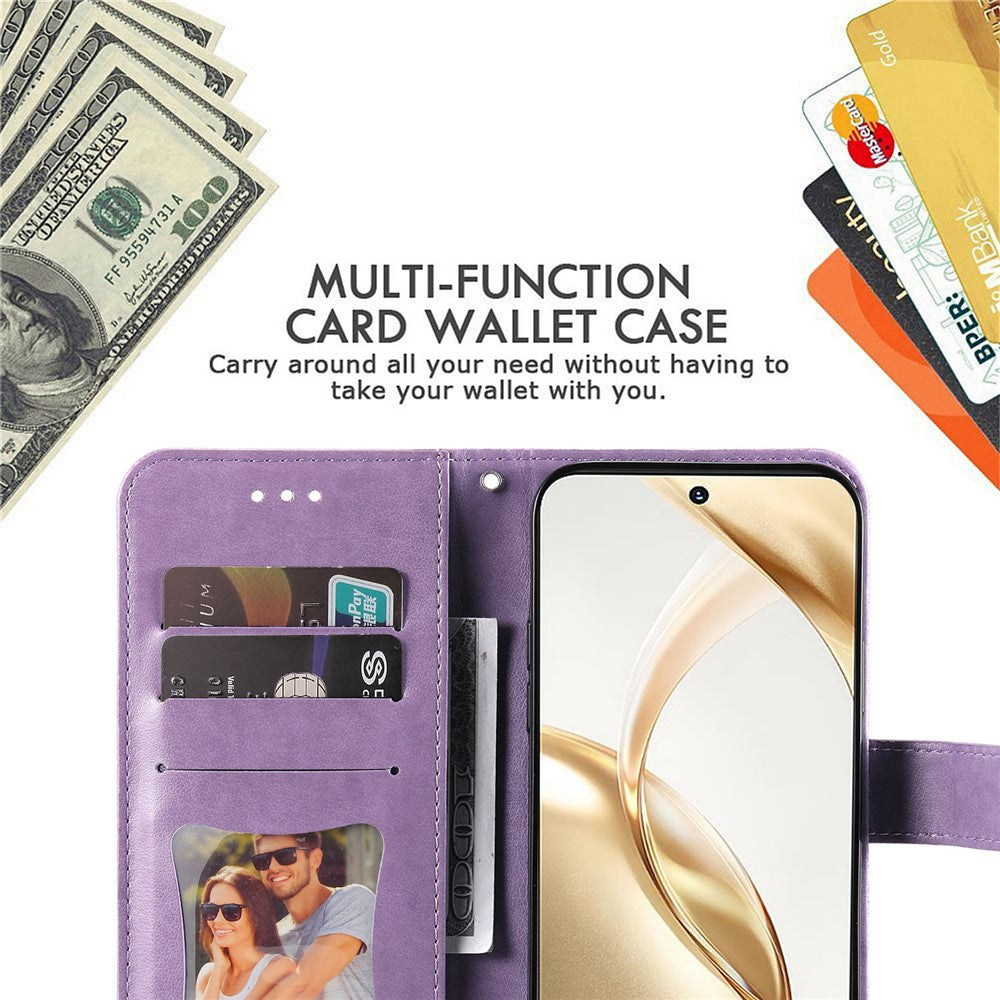 For Honor 200 5G Case Floral Pattern PU Leather Wallet Stand Phone Cover