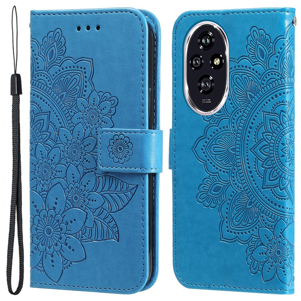 For Honor 200 5G Case Floral Pattern PU Leather Wallet Stand Phone Cover