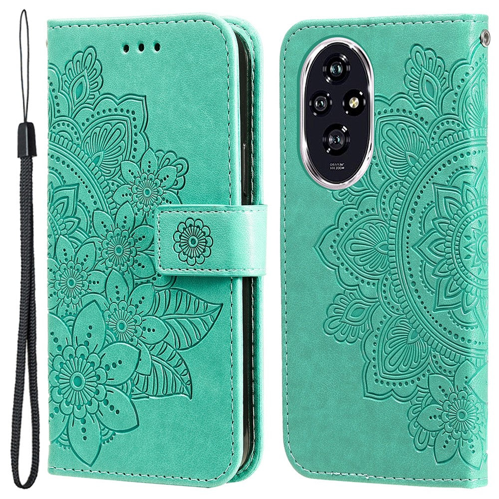 For Honor 200 5G Case Floral Pattern PU Leather Wallet Stand Phone Cover