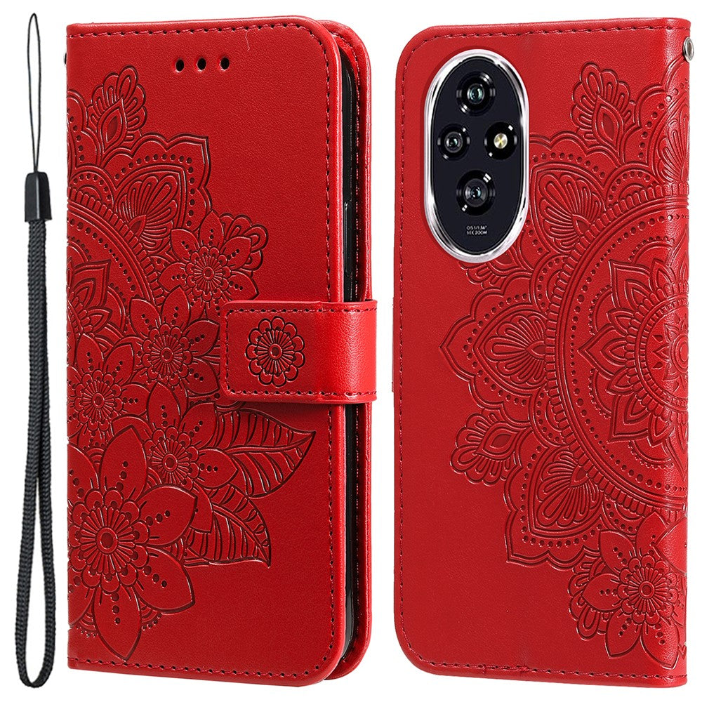 For Honor 200 5G Case Floral Pattern PU Leather Wallet Stand Phone Cover