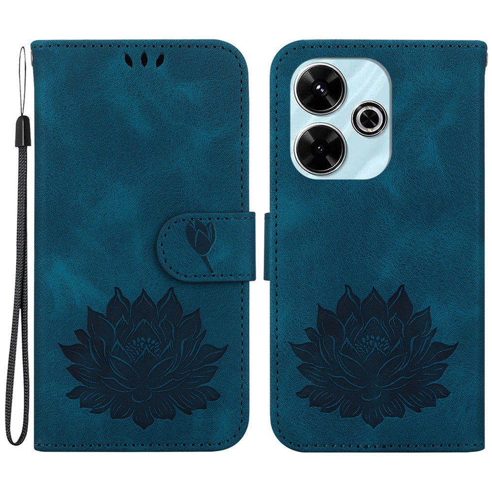 For Xiaomi Redmi 13 5G / 13 4G / Poco M6 4G Phone Case Lotus Imprint Leather Flip Wallet Cover