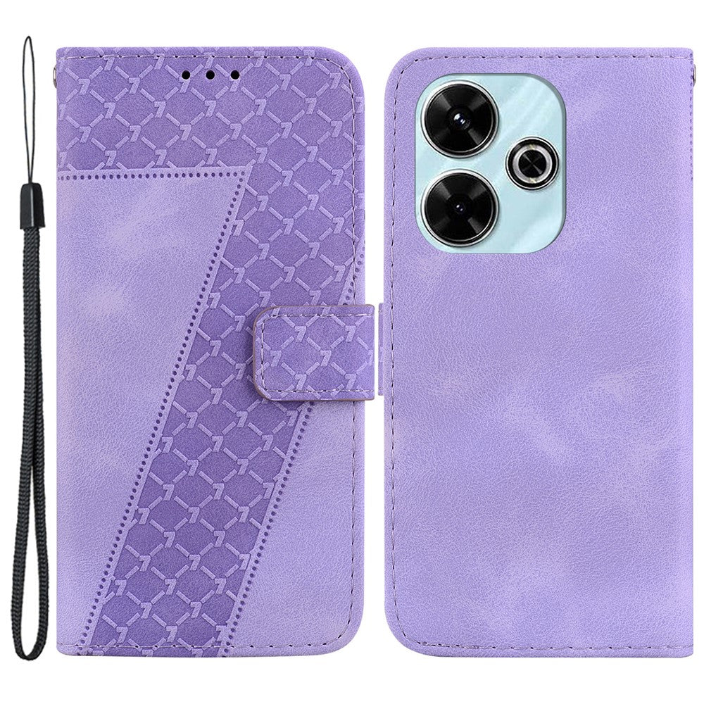 For Xiaomi Redmi 13 5G / 13 4G / Poco M6 4G Case 7-Shaped Pattern Leather Protection Phone Cover