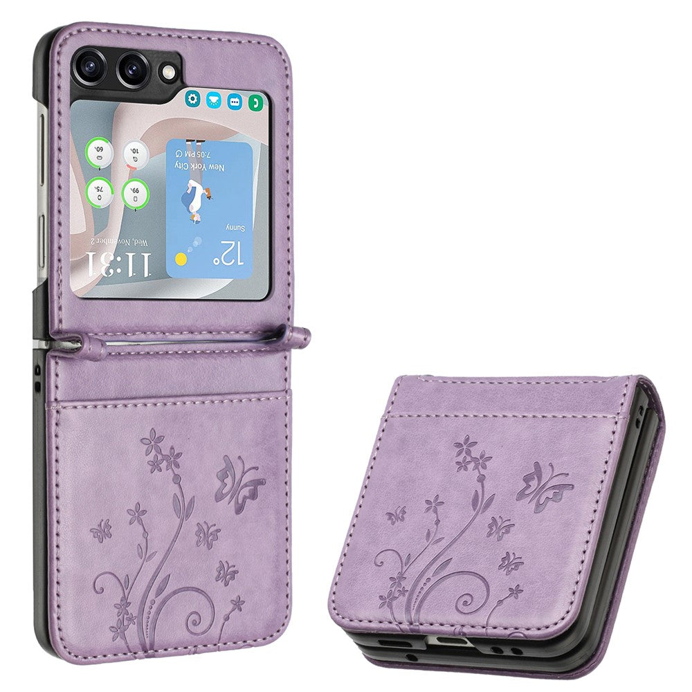 For Samsung Galaxy Z Flip7 FE 5G / Z Flip6 5G Case Butterfly Flower Imprinted Leather Phone Cover