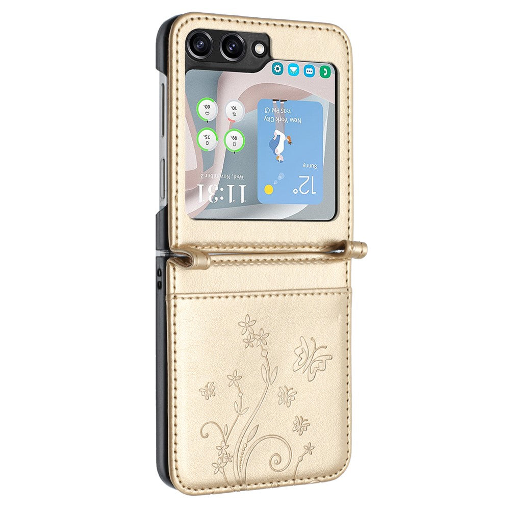 For Samsung Galaxy Z Flip7 FE 5G / Z Flip6 5G Case Butterfly Flower Imprinted Leather Phone Cover