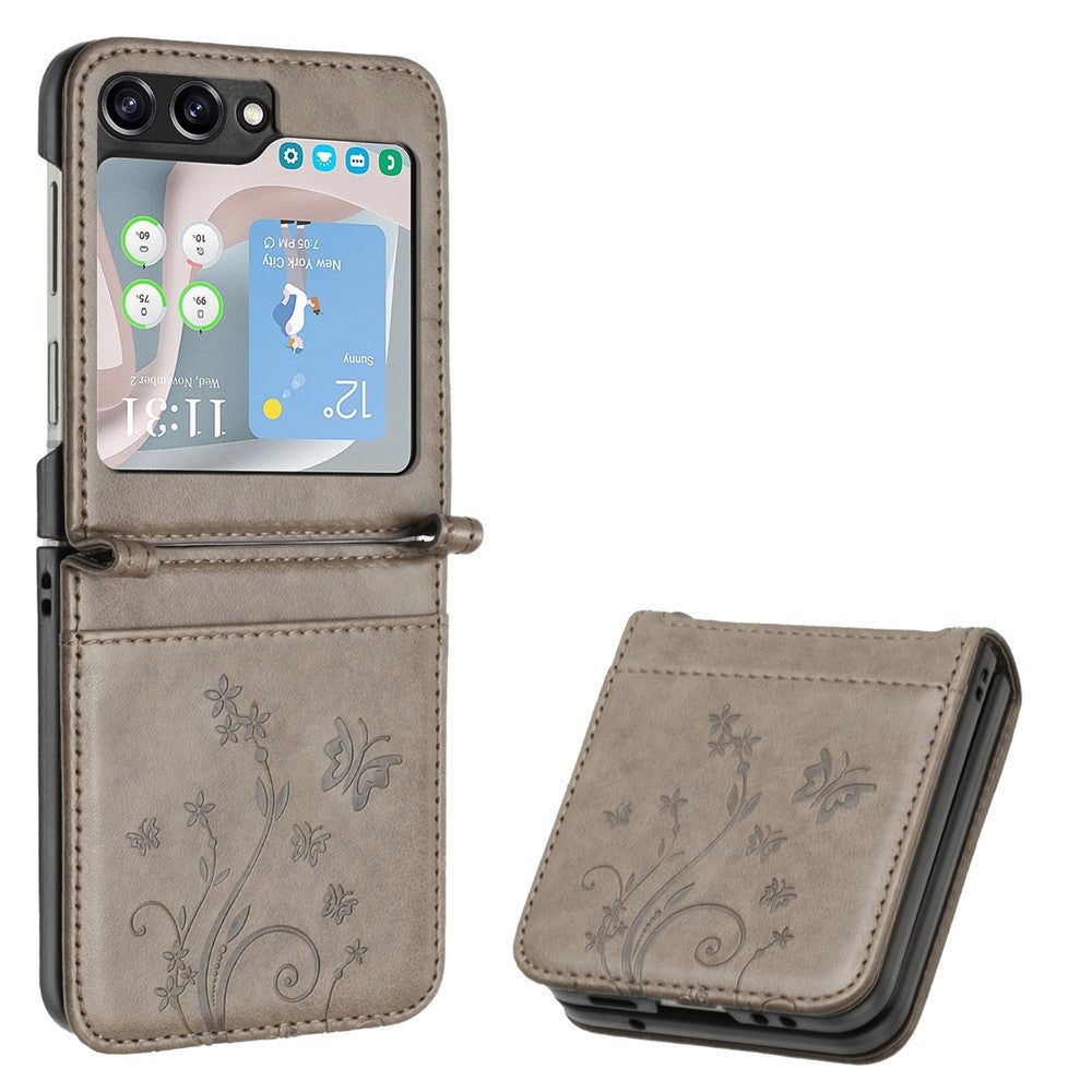 For Samsung Galaxy Z Flip7 FE 5G / Z Flip6 5G Case Butterfly Flower Imprinted Leather Phone Cover