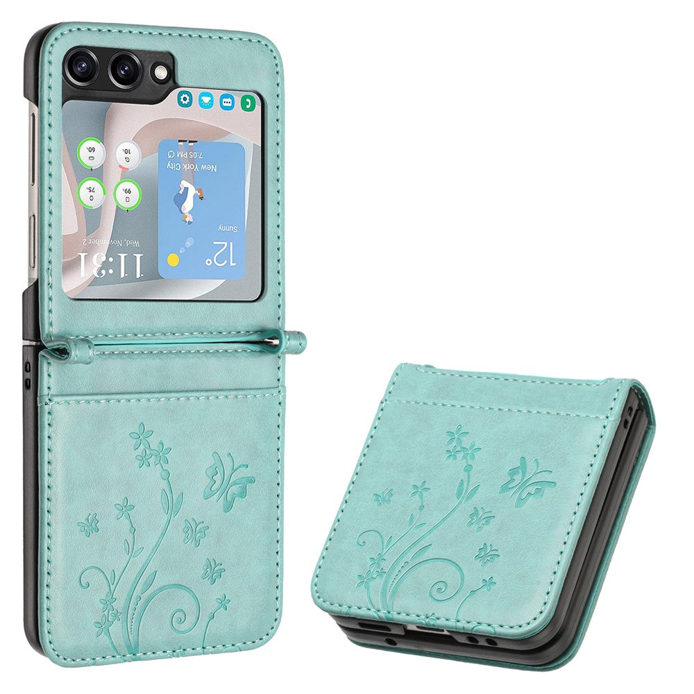 For Samsung Galaxy Z Flip7 FE 5G / Z Flip6 5G Case Butterfly Flower Imprinted Leather Phone Cover